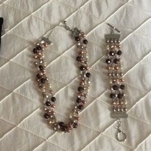 Brown necklace and bracelet